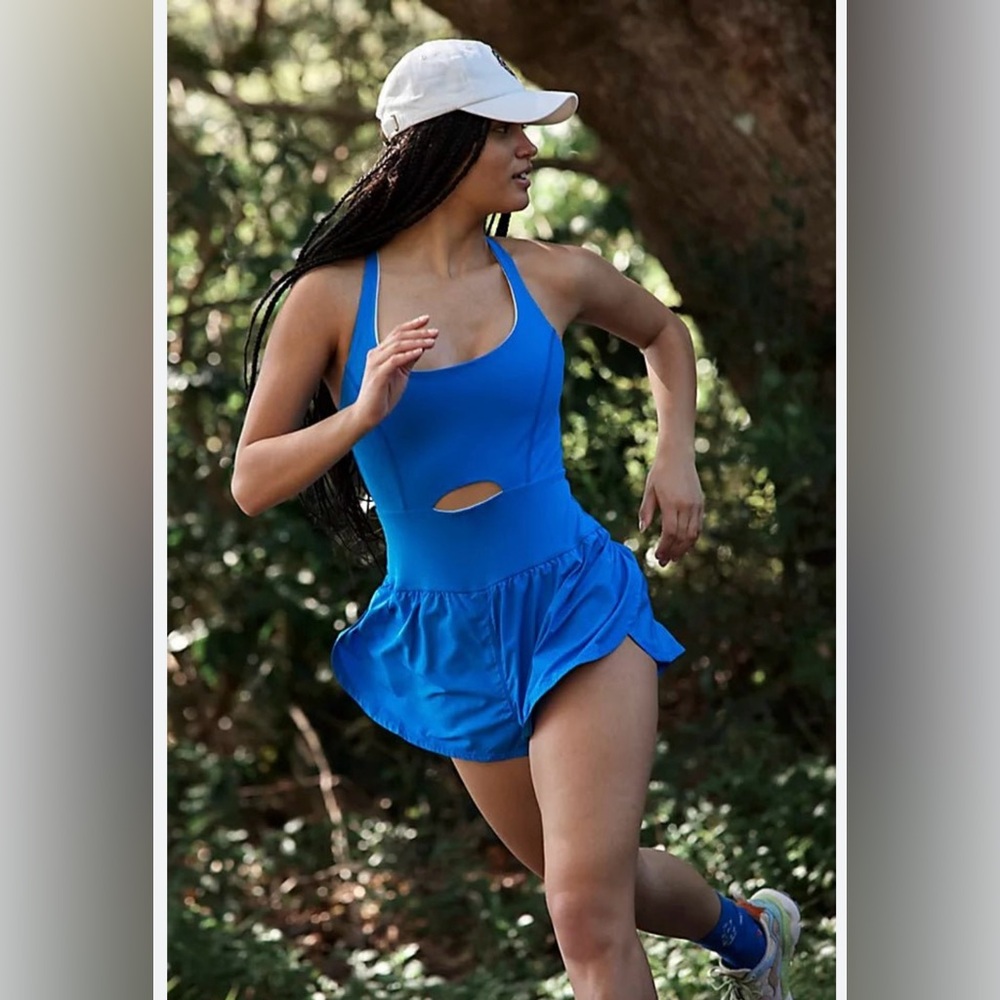 Women's Blue Athletic Romper - Picture 1 of 6